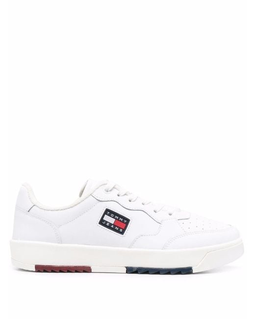 Tommy Hilfiger Leather Basket Lace-up Trainers in White for Men | Lyst