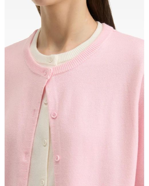 B+ AB Pink Langärmeliger Cardigan mit Knopfdetail