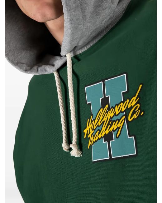 HTC Green My Hood Logo-Patch Drawstring Hoodie for men