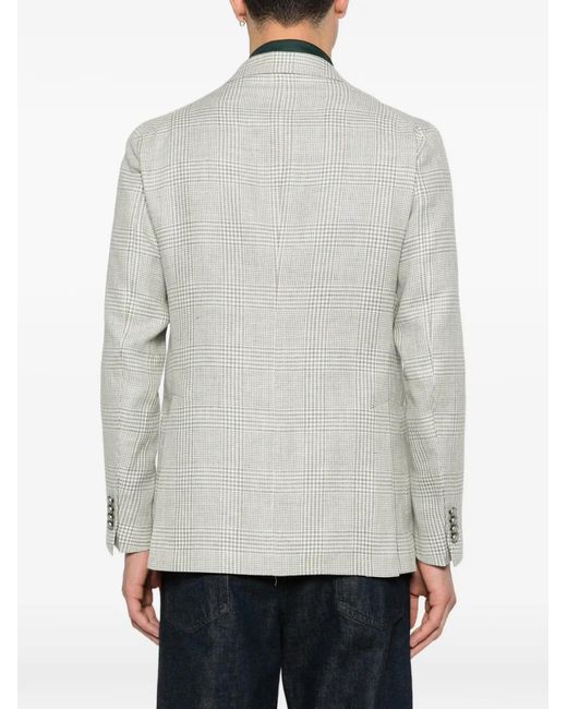 Tagliatore White Check-Pattern Blazer for men