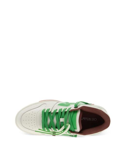 Off-White c/o Virgil Abloh Green Arrow-Patch Leather Sneakers for men