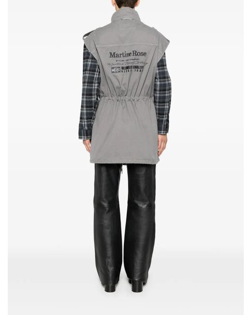 Martine Rose Gray Logo-Embroidered Drawstring Gilet for men