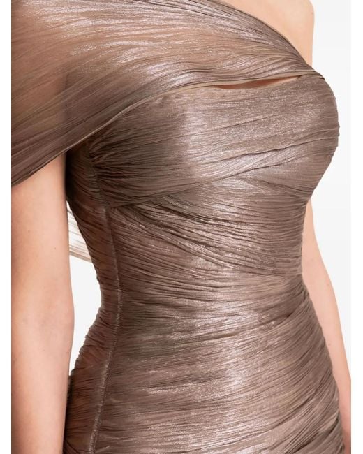 Maria Lucia Hohan Natural Marimar One-Shoulder Maxi Dress