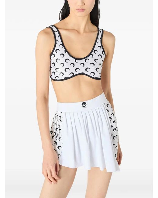 MARINE SERRE Natural Moon-Print Bra Top