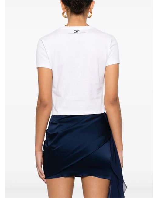 Elisabetta Franchi リボンネックレス Tシャツ White