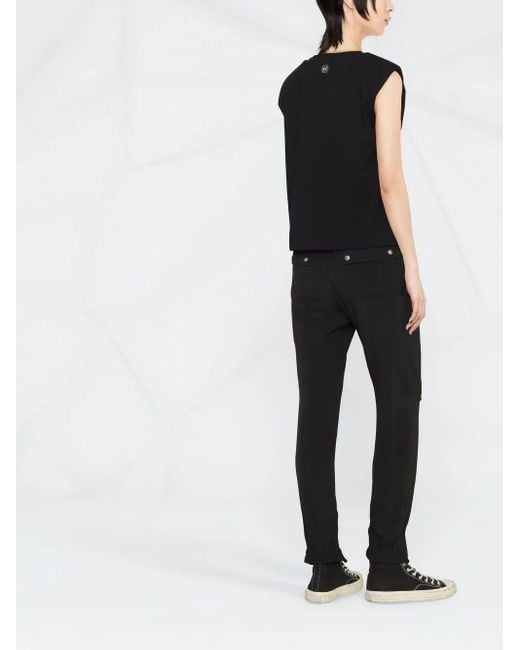 Philipp Plein Black Graphic-Print Sleeveless Top