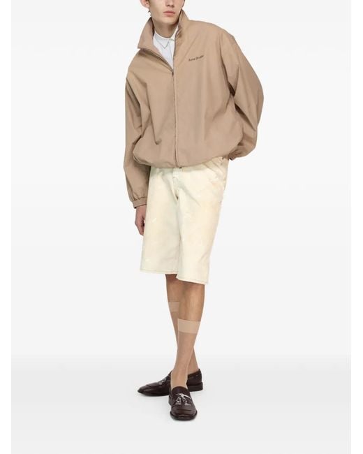 Acne Natural Distressed Denim Shorts for men