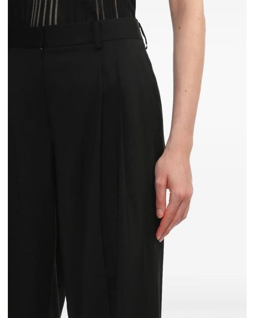 Helmut Lang Black Pleat Detailing Tailored Trousers