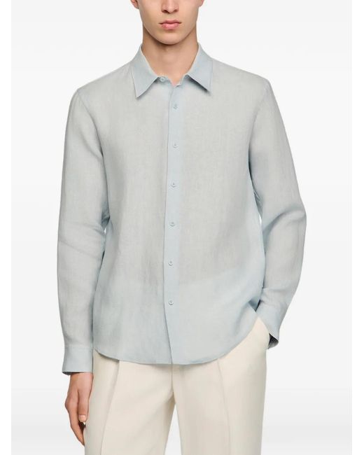 Sandro Blue Chemise À Manches Longues for men