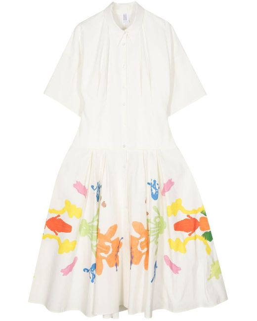 Rosie Assoulin White Jolly 'oliday Abstract-print Shirtdress