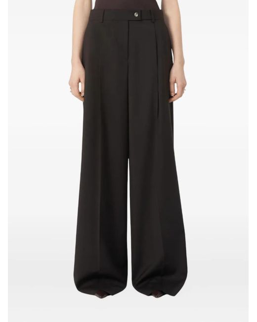 Sportmax Black Button Wool Trousers