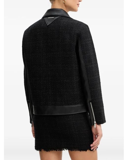 Karl Lagerfeld Black Zipped Logo-Plaque Jacket