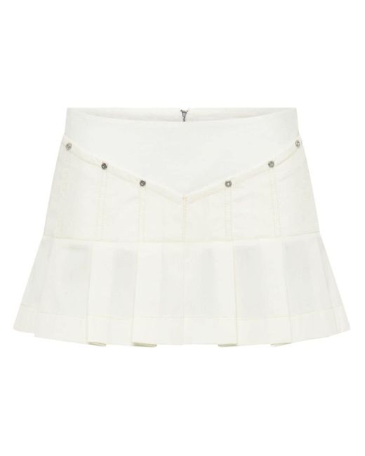 Dion Lee White Wrench Pleated Mini Skirt