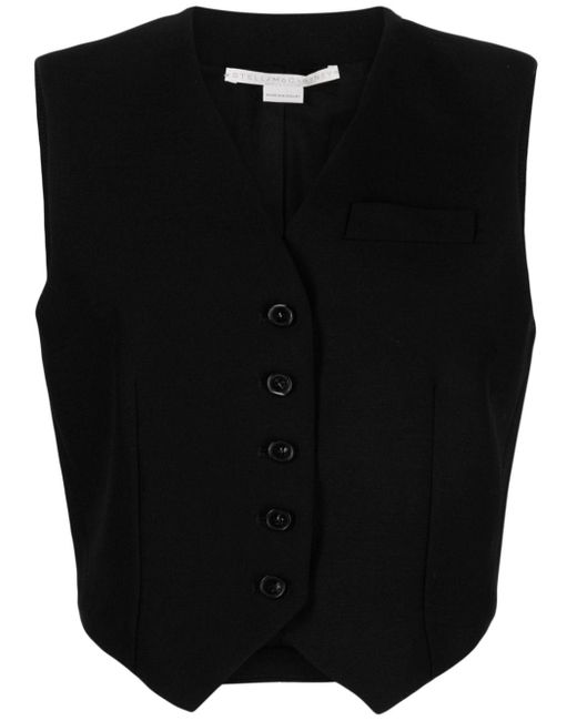 Stella McCartney Black Wool Cropped Vest