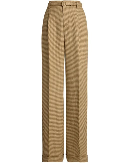 Ralph Lauren Natural Dogtooth-Pattern Trousers