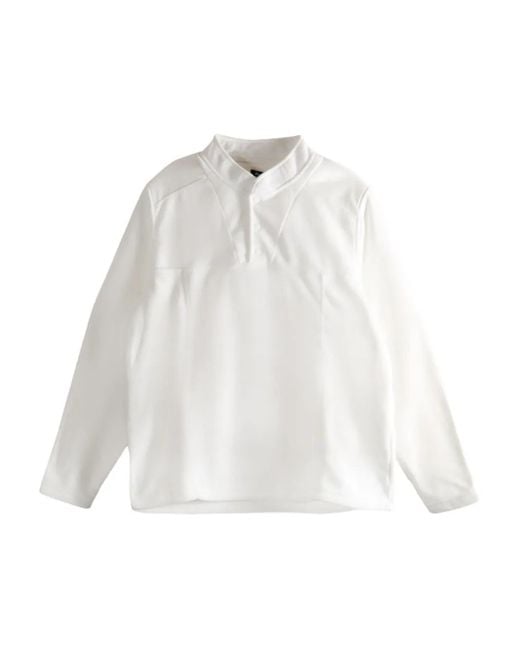 Malbon Golf White Band-Collar Polo Shirt for men