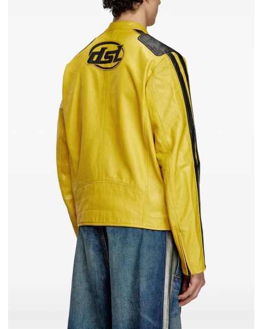 DIESEL Pop レザージャケット Yellow