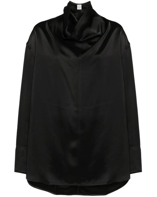 Blusa con cuello alzado Totême  de color Black