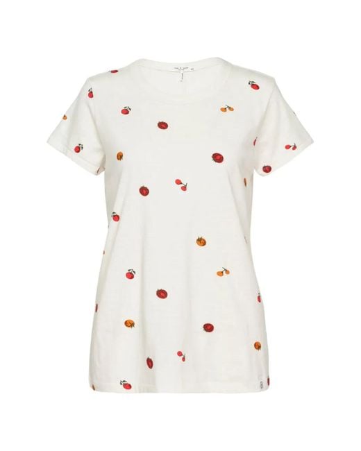 Rag & Bone White Tomato-Print T-Shirt
