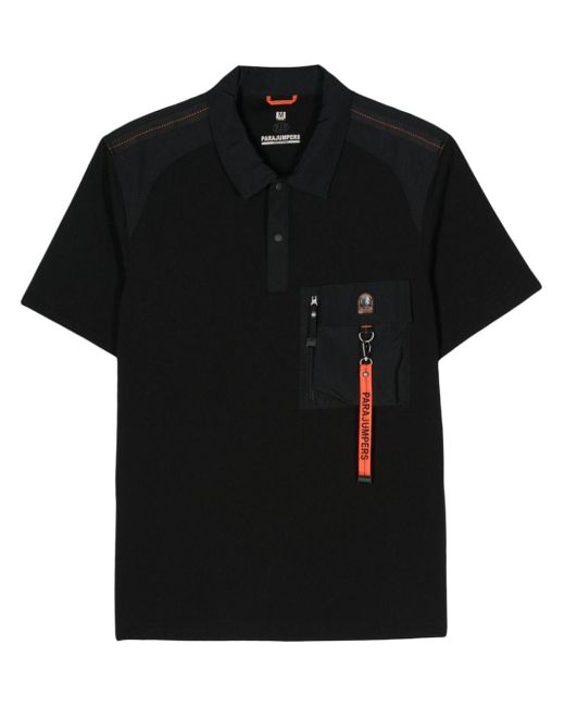 Parajumpers Black Rescue Panelled Polo Shirt for men