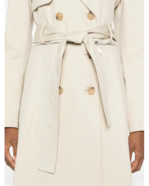Patrizia Pepe Natural Zip-Up Trench Coat