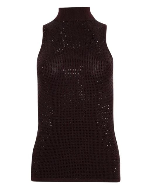 David Koma Black Rhinestone-Embellished Top