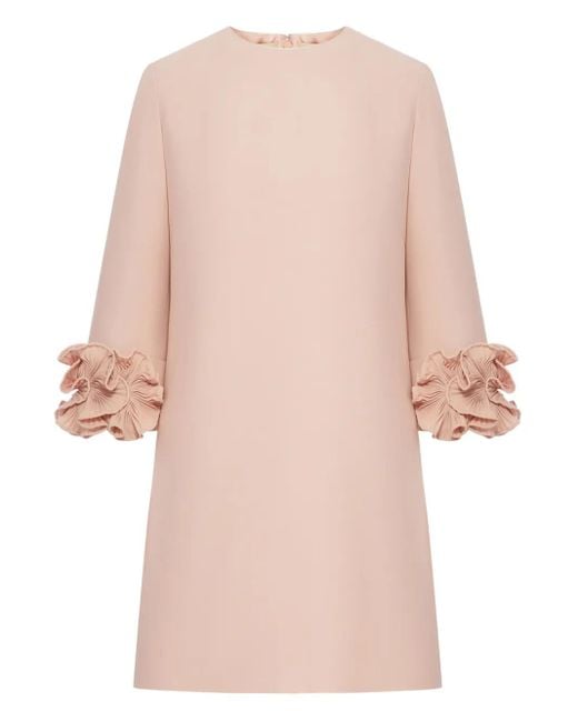 Valentino Garavani Pink Ruffle-Trim Mini Dress