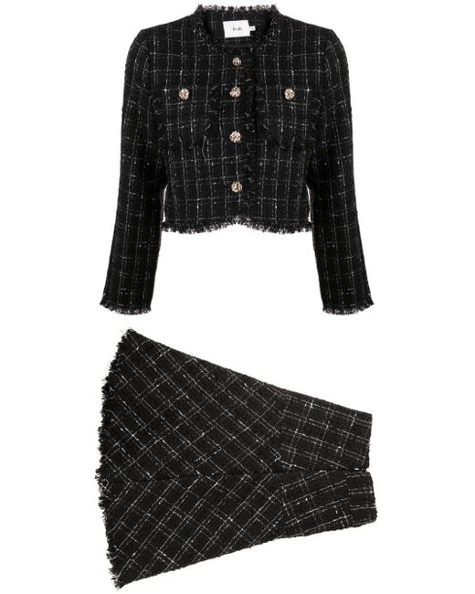 Tailleur-jupe en tweed B+ AB en coloris Black