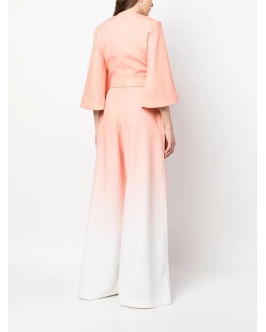 Elie Saab Pink Gradient-Effect Silk Jumpsuit