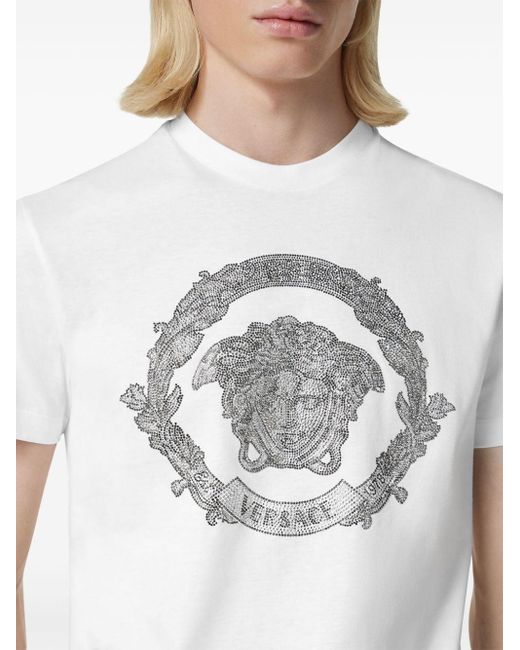 T-shirt Medusa Head di Versace in White da Uomo