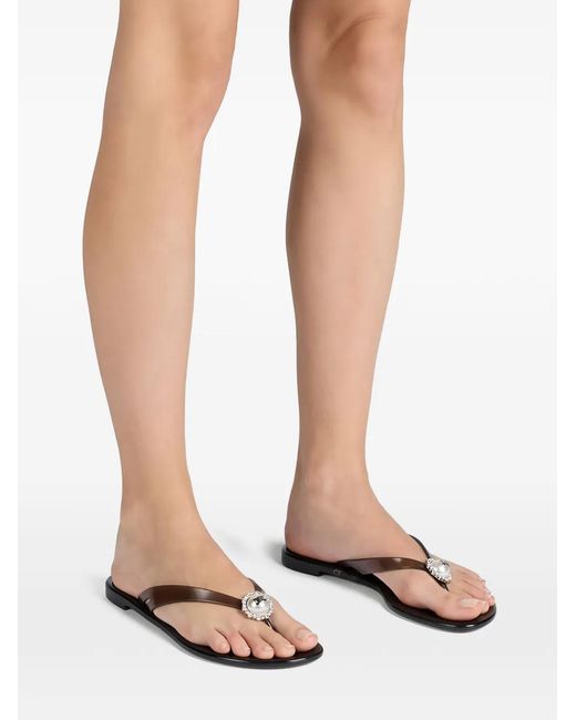 Casadei White Flip-Flops Mit Perlen