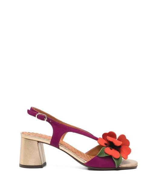 Chie Mihara Red Sandales À Fleurs