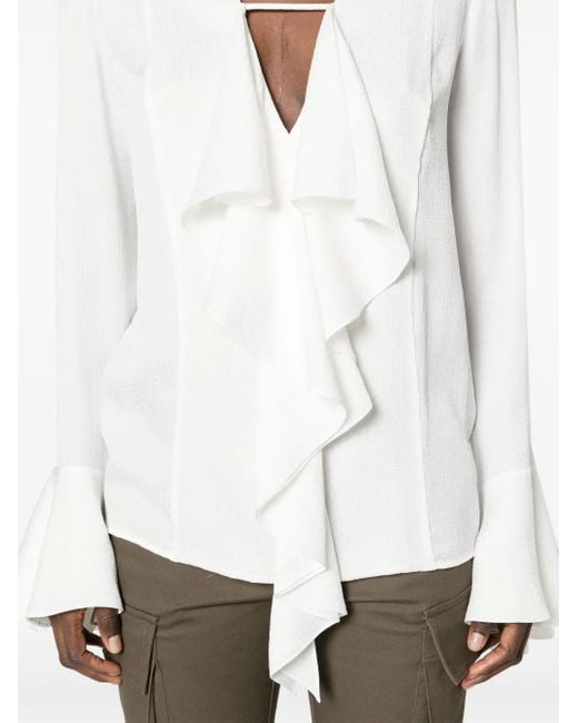 Givenchy White Ruffled Blouse