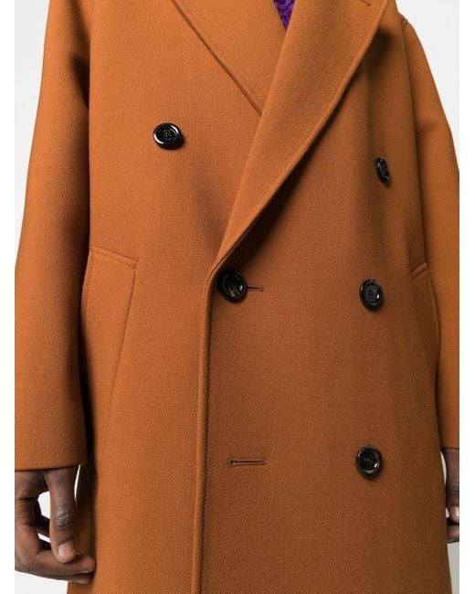 Gucci Brown Notched-collar Double-breasted Coat for men