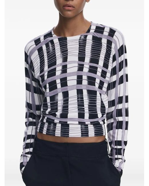 Desigual Blue Plaid-Pattern Sweater