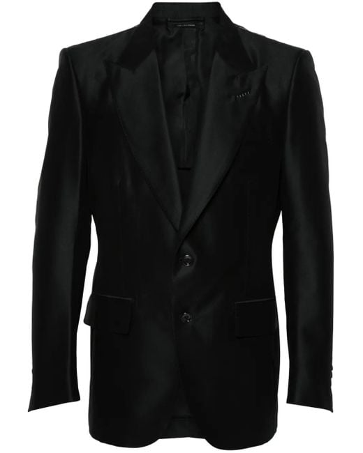 Tom Ford Black Single-Breasted Blazer for men