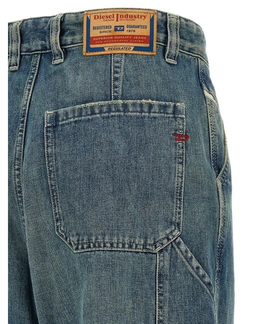 Jean Ample D-Sire-W À Effet Usé DIESEL en coloris Blue