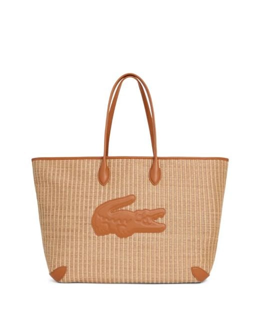 Lacoste Natural Sac Porté Épaule À Appliqué Logo