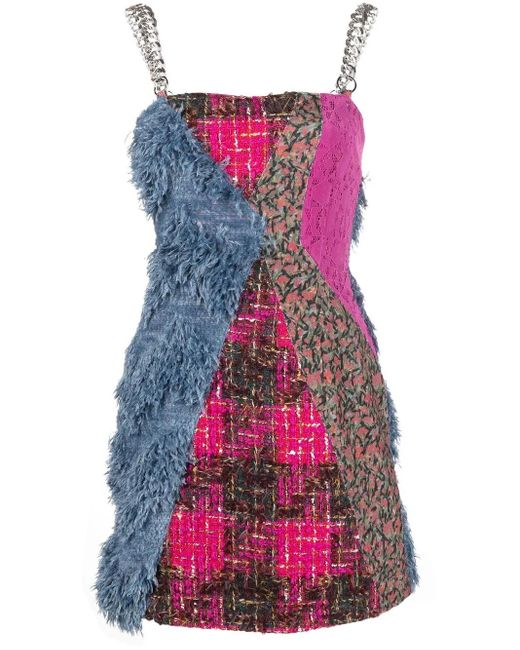 ANDERSSON BELL Pink Patchwork Mini Dress