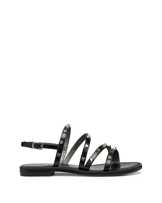 Geox White Stud-Embellished Multi-Strap Sandals