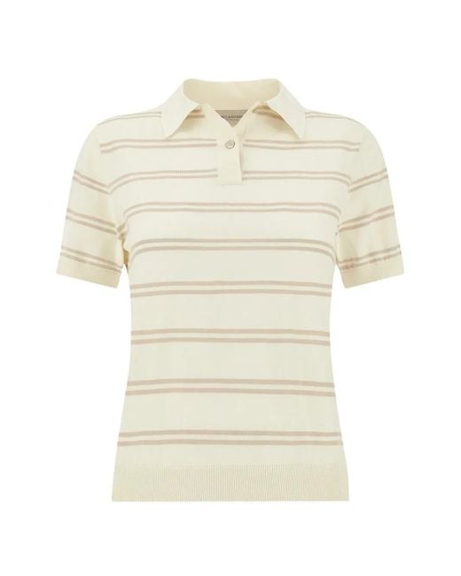 Paul & Shark White Striped Short-Sleeve Polo Shirt