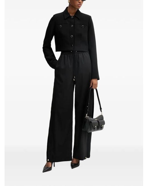 Morgan Black Button-Up Cropped Jacket