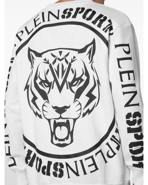 Philipp Plein White Carbon Tiger Sweatshirt for men