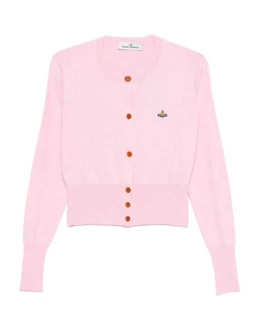 Vivienne Westwood Pink Bea Cardigan mit Orb-Knöpfen