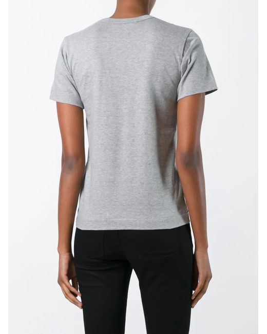 COMME DES GARÇONS PLAY Gray Logo Print T-shirt