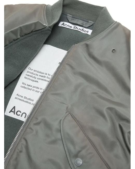 Acne Gray Full-Zip Bomber Jacket for men