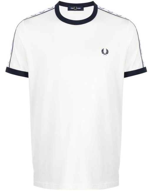 Fred Perry Ringer T-Shirt mit Logo-Streifen in White für Herren