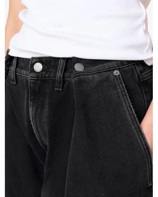 Axel Arigato Black Pleated-Pockets Wide-Leg Jeans