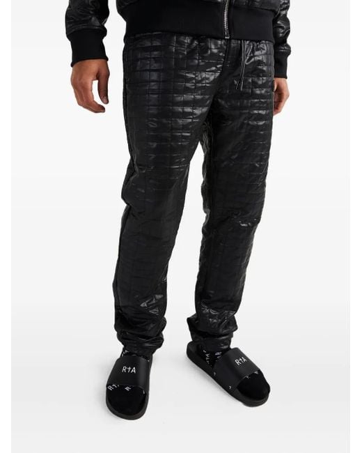 RTA Black Owen Quilted Track Pants for men