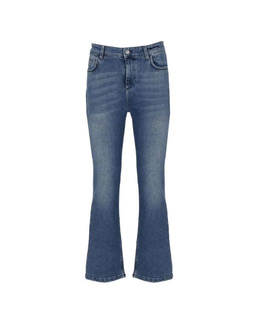 Marella Blue Logo-Patch Faded Jeans